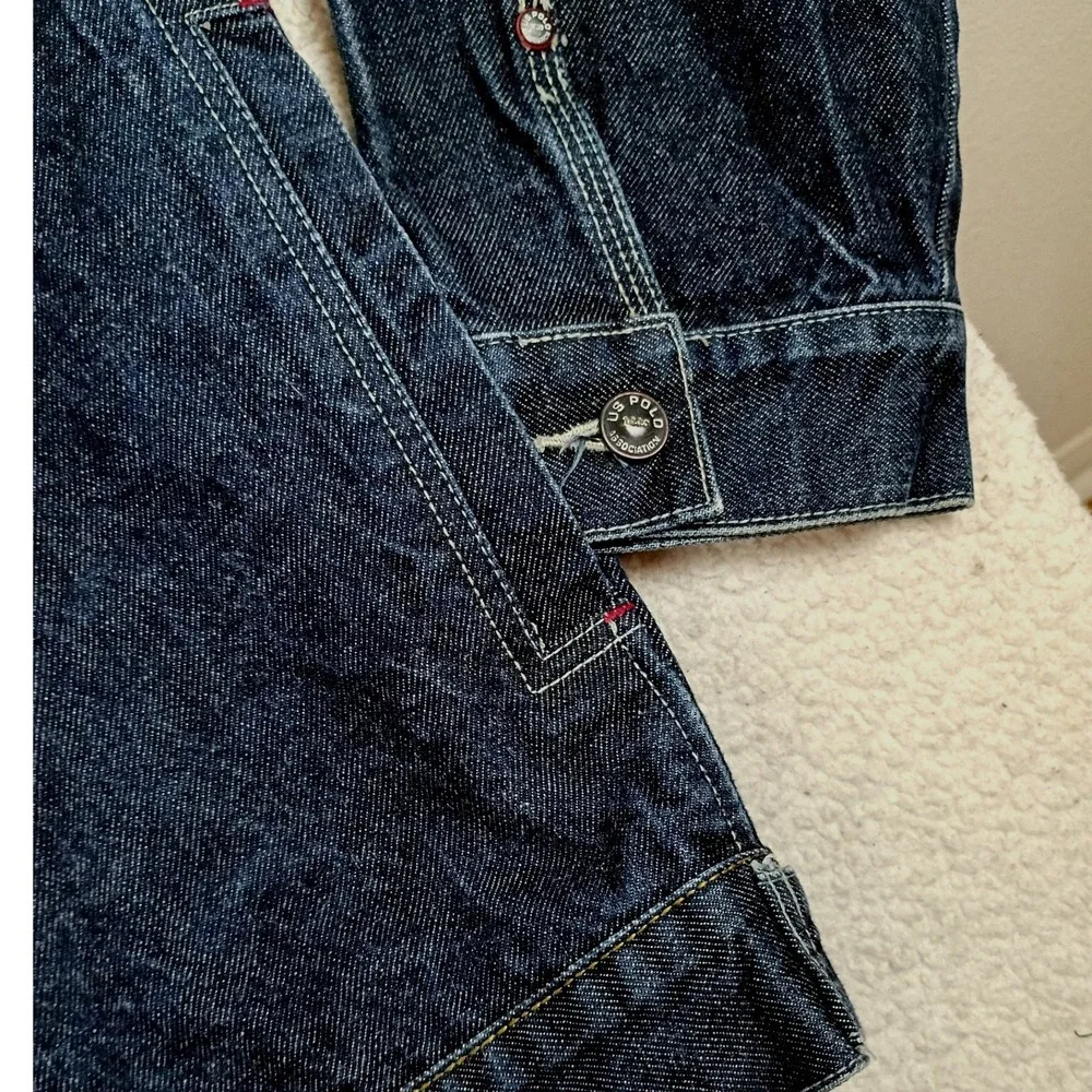 Vintage US Polo Assn Denim Jacket Trucker Mens L* Oversized Dark Wash 90s Street